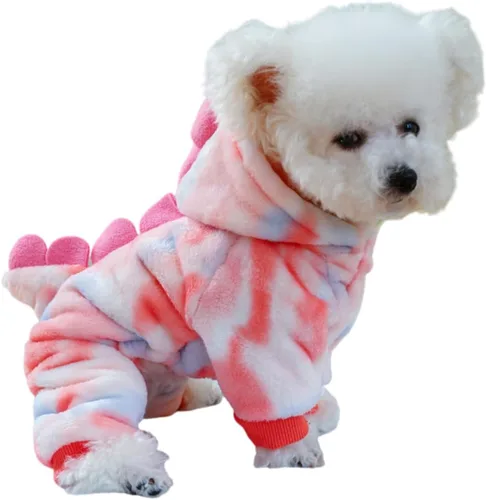 Vista 5 de Sudadera con capucha para perro, pijama de forro polar suave, pantalones de forro polar cálido, traje de Navidad para perros pequeños, disfraz
