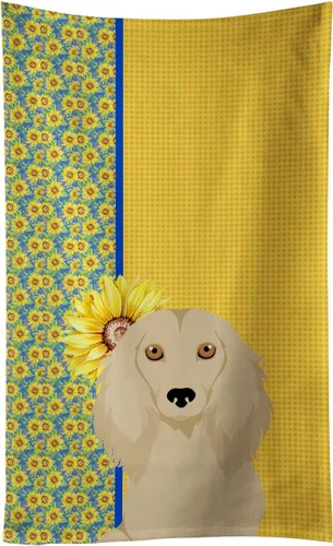 Vista 118 de Caroline's Treasures WDK5313KTWL - Toalla de cocina con diseño de girasoles de verano, color negro y tostado, Airedale Terrier, toalla de mano