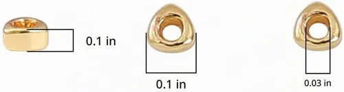 Vista 2 de BEADIA Cuentas espaciadoras triangulares chapadas en oro de 14 quilates, 0.098 x 0.059 in, 50 unidades para hacer joyas, no se deslustran