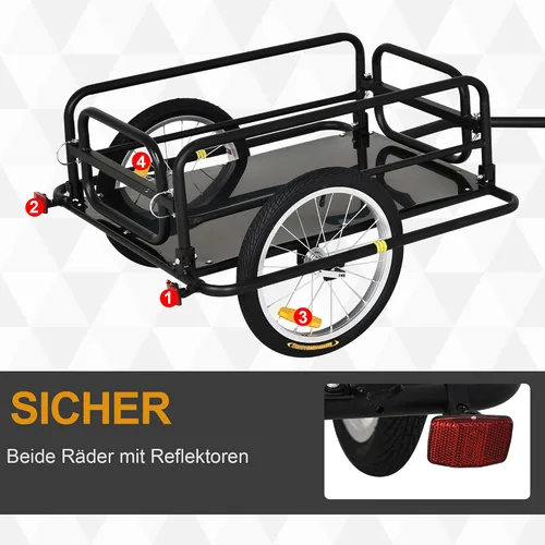 Vista 3 de Aosom – Remolque de carga/equipaje para bicicleta Wanderer, color negro