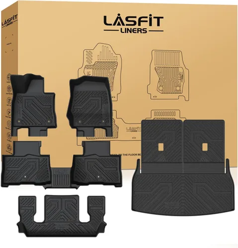 Vista 55 de LASFIT Alfombrillas para Freightliner Cascadia 2008-2017, protección para todo tipo de clima, revestimientos de automóvil de elastómero