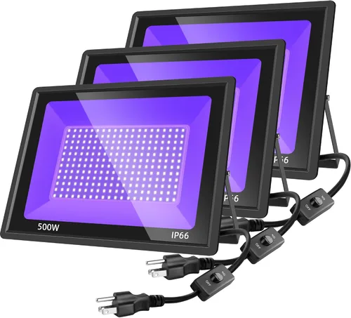 Vista 10 de Paquete de 4 luces LED negras de 100 W, luz de inundación UV