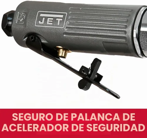 Vista 4 de JET Amoladora neumática de ángulo recto de 1/4 pulgadas, 22000 RPM (JAT-403), gris