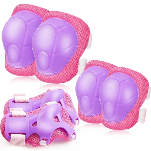 Vista 10 de BOSONER - Equipo de protección básico para niños: juego de rodilleras y coderas con protectores de muñeca para niños de 3 a 15 años - Diseñado