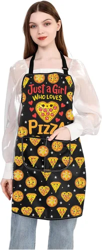 Vista 2 de JXGZSO Ama el delantal de cocina de pizza - Delantal de chef de cocina de pizzería