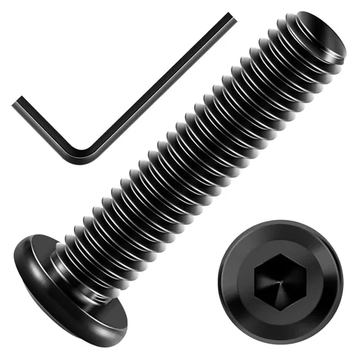 Vista 23 de Mywish M5 x 8mm 20 piezas de tornillos de cabeza plana con rosca hexagonal, pernos de acero inoxidable 304 para muebles con rosca completa, óxido