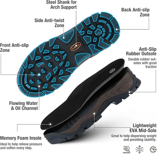 Vista 4 de HISEA Botas de caza de goma para hombres, botas de lluvia impermeables para trabajo de barro, agricultura, pesca, pantorrilla ajustable