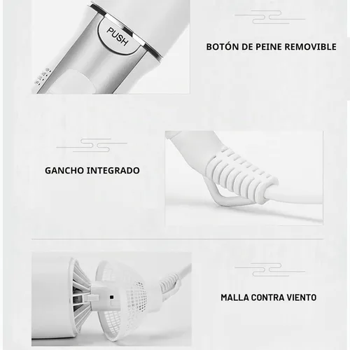 Vista 6 de FILFEEL Cepillo secador de pelo, eléctrico con cable, negro, secado rápido, multifuncional, reparación de cabello