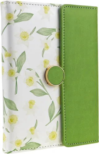 Vista 7 de Mazeran Diarios magnéticos florales, elegante tapa dura de piel sintética B6, cuaderno ejecutivo, diario de viaje, girasoles