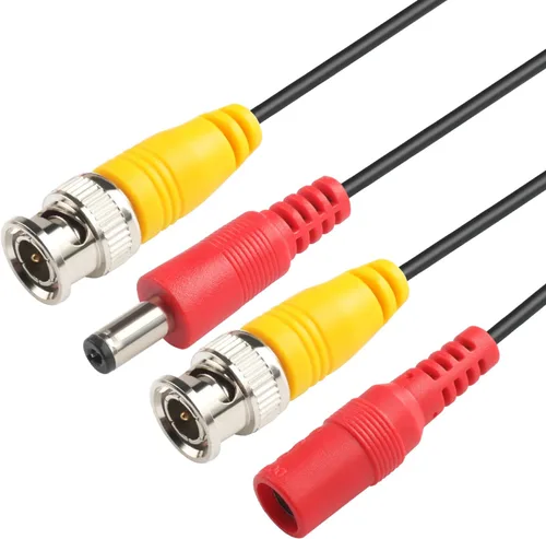 Vista 7 de Postta - Cable de alimentación de vídeo BNC para cámaras de seguridad de vídeo con dos conectores para sistema de vigilancia CCTV DVR 1 Paquete