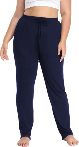 Vista 5 de Cheapestbuy Pantalones de descanso cómodos para mujer, talla grande, pantalones deportivos de yoga activos, pantalones deportivos elásticos casuales
