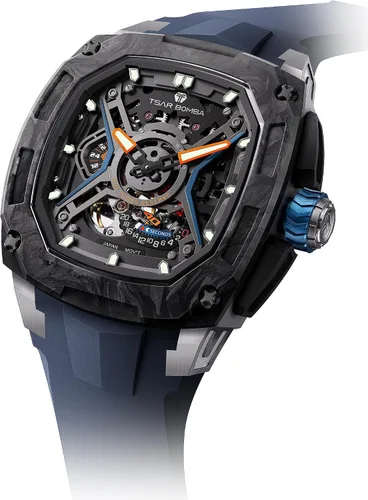 Vista 2 de TSAR BOMBA Relojes automáticos para hombre, reloj de pulsera mecánico de esqueleto de lujo para hombre, 164.0 ft, impermeable, a la moda, reloj