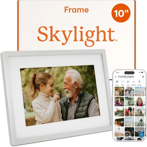 Vista 9 de Skylight Marco – Marco de fotos digital WiFi de soporte al cliente, pantalla táctil marco de fotos digital con fácil instalación, regalos de fotos