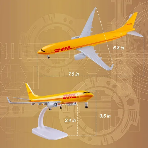 Vista 3 de Plano DHL B737 escala 1:300 - Modelo de aleación de metal para regalo y decoración