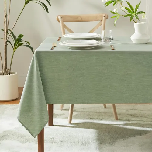 Vista 22 de IVAPUPU Mantel de Lino Texturizado para Mesa Rectangular - Mantel de Tela Impermeable Rectangular Sin Arrugas Limpiable Cubierta de Comedor