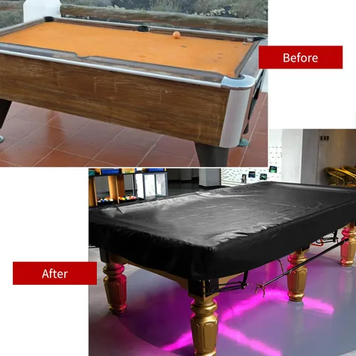 Vista 6 de Cubierta de Mesa de Billar de 7 Pies, Cubierta Impermeable y Resistente a Desgarros para Mesa de Billar con Bolsa de Almacenamiento, Protección