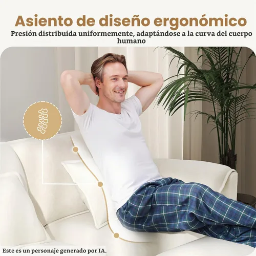 Vista 6 de Real Relax 145'' Sofá seccional modular, sofá convertible de 4 plazas con chenilla, 8 almohadas y 2 reposabrazos para sala de estar, oficina