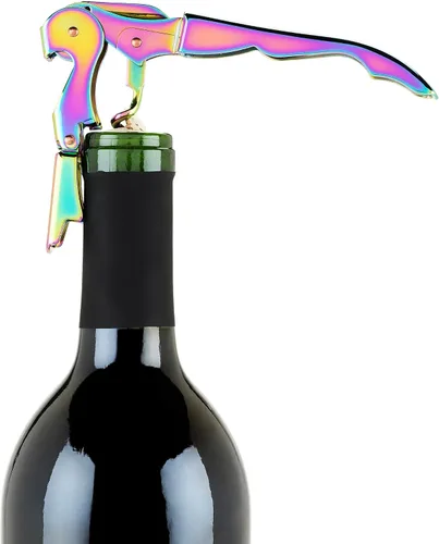Vista 8 de Blush Mirage - Sacacorchos iridiscente de doble bisagra con abridor de botellas de cerveza integrado, llave de vino de acero inoxidable con cortador