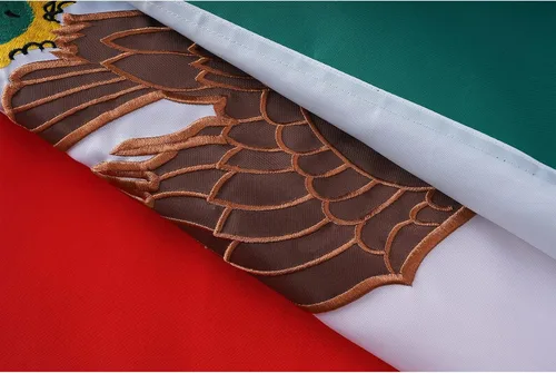 Vista 5 de Homissor Bandera mexicana Bandera de México, banderas bordadas de 3 x 5 pulgadas, rayas cosidas, banderas nacionales MX resistentes, poliéster