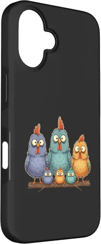 Vista 3 de Chicken: My Cluck Crew, Three Big Hens + Four Tiny Chicks Case for iPhone 16
