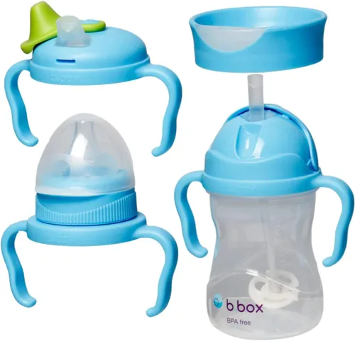 Vista 19 de b.box Vaso para beber con popote abatible, bebe desde cualquier ángulo, popote pesado, a prueba de derrames, a prueba de fugas y de fácil agarre