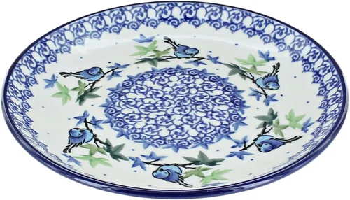 Vista 8 de Blue Rose - Plato de postre Blue Alyce - 7.75 pulgadas de diámetro - Hermoso plato para pasteles, aperitivos o aperitivos