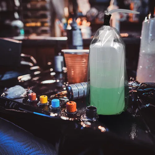 Vista 6 de 200 bolsas para botellas de tatuaje, desechables para botellas de lavado de tatuajes, fundas para bolsas de botellas para apretar, accesorios