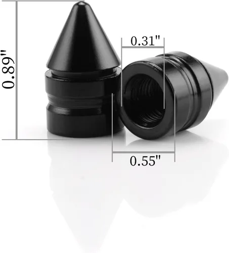 Vista 2 de Tapones para válvulas de neumáticos de automóvil, 4 piezas universales de aleación de aluminio, accesorios para neumáticos antipolvo para Negro
