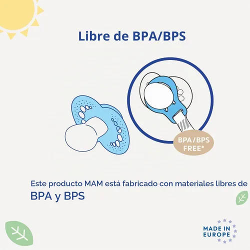 Vista 5 de MAM 2 clips para chupetes con sujetadores y anillos flexibles para niños, los diseños pueden variar