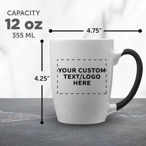 Vista 5 de DISCOUNT PROMOS Tazas de café personalizadas Java de dos tonos, 12 onzas, juego de 10/50/100 unidades personalizadas a granel para café, té