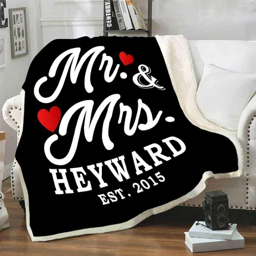 Vista 7 de Manta personalizada con texto en inglés «You & Me Infinite Love», manta para esposa, marido, novia, novio, manta para boda, aniversario, Navidad