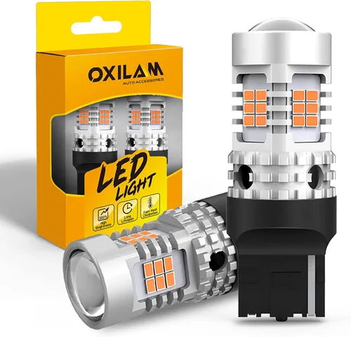 Vista 11 de OXILAM - Bombilla de luz LED para señal de giro BA15S 1156, CANBUS sin errores, 2200K, amarillo ámbar, 2800 LM, para 7506, 1156A, 1003, 1141, P21W