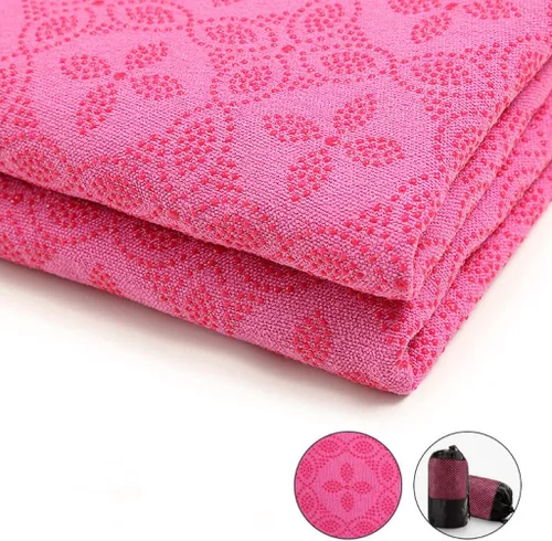 Vista 2 de Toalla de yoga, toalla de esterilla de yoga caliente - Absorbe el sudor antideslizante para yoga caliente, pilates y entrenamiento, 24 x 72 pulgadas