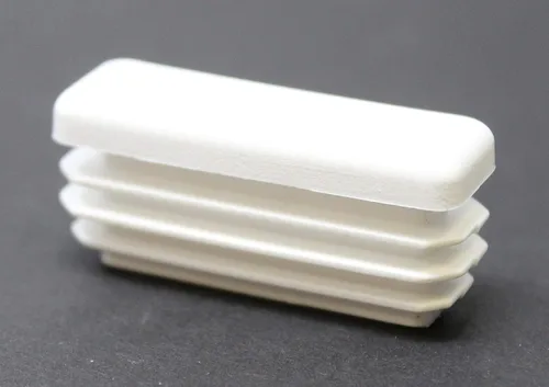 Vista 4 de Tapa rectangular blanca de plástico de 1/2 x 1-1/2 pulgadas, tapón de acabado, tapa de extremo de tubo de tubo, universal para silla duradera (2)
