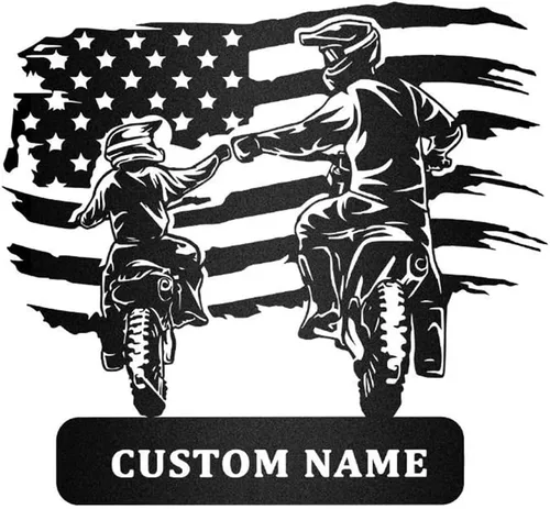 Vista 20 de Letrero con nombre personalizado, letrero de metal para motocicleta, decoración de pared con nombre de familia, decoración rústica para el hogar