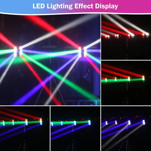 Vista 5 de BETOPPER Luz de escenario, luz de DJ de cabeza móvil para fiestas, luz LED de araña RGBW de 8 x 3 W, activada por sonido y control DMX-512