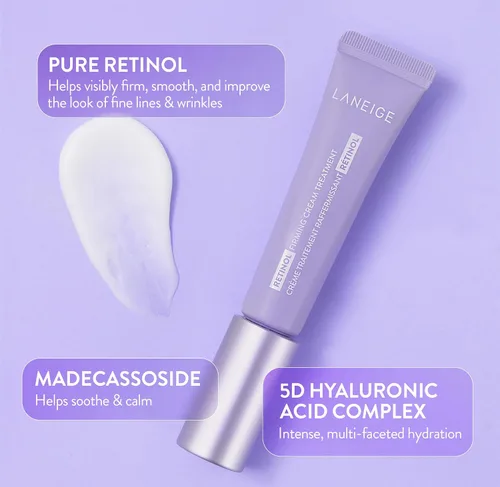 Vista 4 de LANEIGE Tratamiento de crema reafirmante con retinol: hidratante antienvejecimiento para reafirmar visiblemente la piel y suavizar las líneas finas