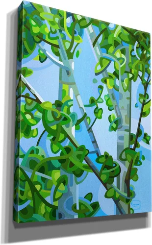 Vista 2 de Epic Graffiti Mandy Budan - Lienzo decorativo para pared, diseño de "Birch Light", 12 x 16 pulgadas