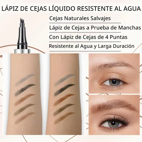 Vista 6 de QIC Lápiz de cejas de 4 puntas, bolígrafo microblading impermeable de larga duración con aplicador de punta de microhorquilla mejorado para cejas