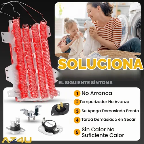 Vista 7 de Elemento calefactor del secador substituye para Samsung DV45K6500EV/A3