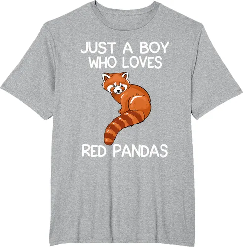 Vista 75 de Just A Boy Who Loves Red Pandas Gift - Camiseta con diseño de panda roja, Negro, S