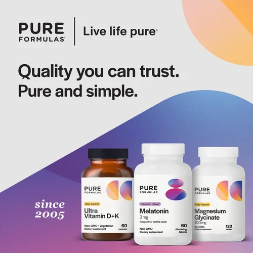 Vista 6 de PureFormulas - Melatonina 3 mg - Apoya los ritmos circadianos, el sueño reparador y la relajación - Melatonina pura 300 mcg Antioxidante Sin Soja
