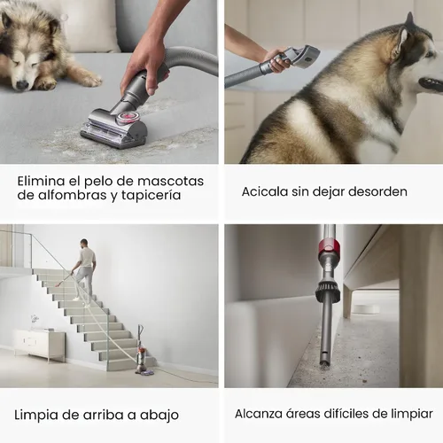 Vista 8 de Dyson Ball Animal 3 Aspiradora vertical extra, con cable, 290 AW, cabezal limpiador de barra de motor para todos los pisos, 3 modos de succión
