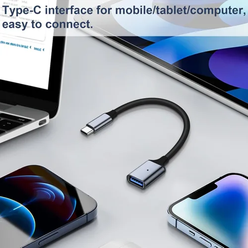 Vista 5 de Adaptador USB C a USB 3.0 [2 unidades], tipo C macho a USB hembra OTG cable Thunderbolt3 a USB adaptador compatible con iPhone 16 Pro Max/16