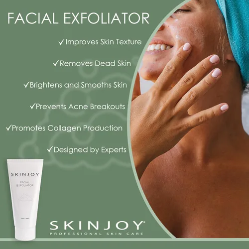 Vista 2 de SKINJOY Exfoliante facial, exfoliante facial con cuentas de jojoba y cera de abejas, productos para el cuidado de la piel facial, removedor