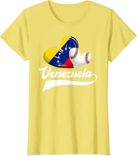 Vista 72 de Camiseta de béisbol venezolana con diseño de corazón y bandera de Venezuela, Negro