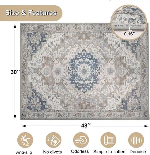 Vista 2 de Tapete para silla de oficina, 30 x 48 pulgadas, protector de piso de madera Gris y marrón.