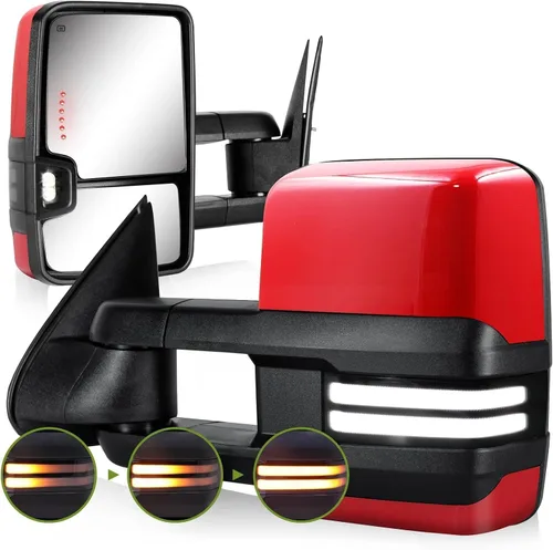 Vista 13 de Switchback Espejos de Remolque para Chevy Silverado GMC Sierra 2003-2007 Espejo Lateral con Señal de Giro Dinámica Luz de Marcha Lámpara de Respaldo