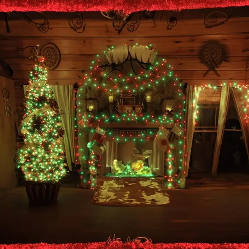 Vista 5 de Dazzle Bright - Guirnalda de luces navideñas mini rojas y verdes de 20 pies con 100 luces incandescentes impermeables, enchufables, decoraciones