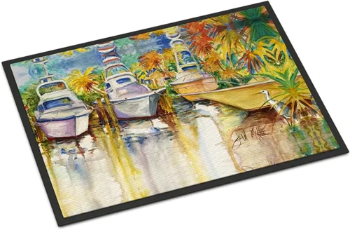 Vista 85 de Caroline's Treasures JMK1017JMAT - Tapete de caza de rana garza azul, 24 x 36 pulgadas, tapete para puerta delantera, interior y exterior